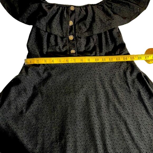 Speechless Black Eyelet Off-The-Shoulder Short Dress - Picture 12 of 12